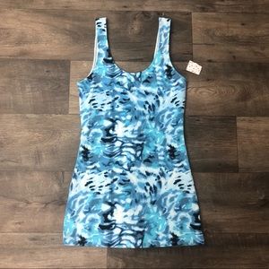Free people stretch bodycon blue dress size medium